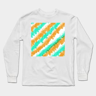 Mint & Orange Bright Splatter Long Sleeve T-Shirt